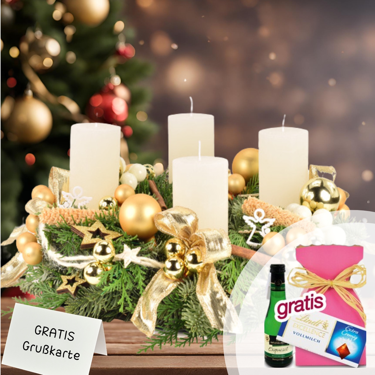 Exquisiter Weihnachtskranz aus frischer Nobilis-Tanne: Festlicher Glanz für Ihr Zuhause